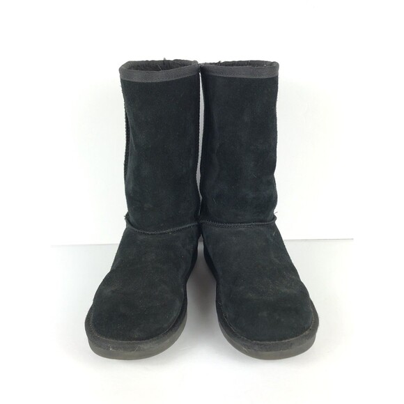 Koolaburra UGG Boots Girls Sz 4 Black Sherpa Boots Outdoor Fall Winter - Picture 3 of 8